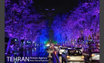 نورپردازی درختان بلوار میرداماد 1