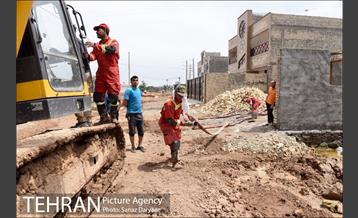 عملیات تخلیه کامل آب شهرک مسکونی پیام اهواز 1