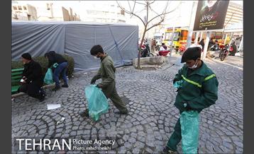 نظافت و پاکسازی مسیرهای مراسم تشییع پیکر سردار قاسم سلیمانی  12