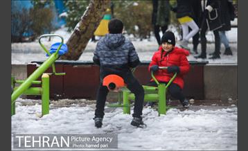 روز برفی تهران در پارک شهر 26