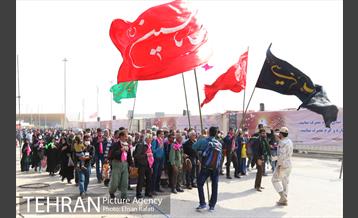 حضور کاروان های مختلف از کشور ایران در پایانه مرزی شلمچه