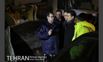 بازدید شبانه مدیران شهری از سایت های برف روبی  8