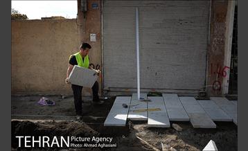 سنگ فرش خیابان پامنار‎ 7