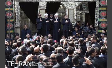 عزاداری عاشورای حسینی در حرم حضرت عبدالعظیم(ع) با حضور دکتر روحانی و دکتر نجفی 1