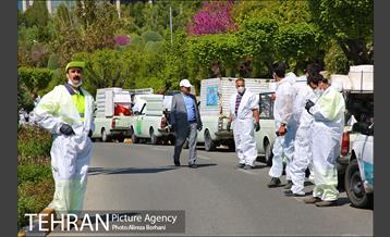 عملیات ضدعفونی سازمان صدا و سیما توسط نیروهای پسماند شهرداری تهران  1