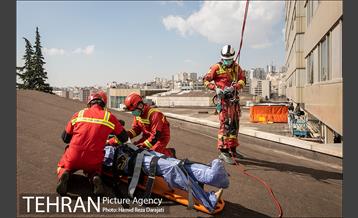 مانور عملیات آتش نشانی در شمال تهران 5