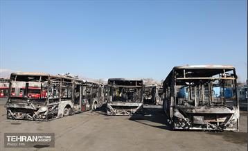 خسارات وارده به اتوبوس‌های شهر تهران 38