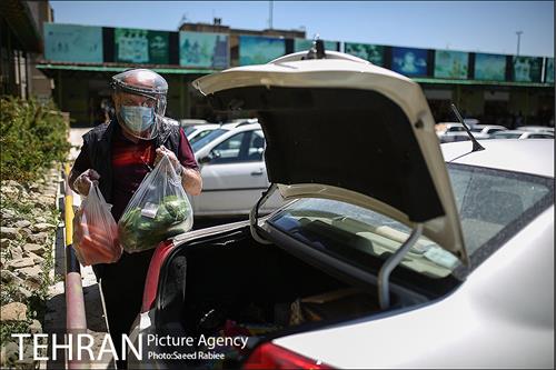 اجرای طرح فاصله گذاری اجتماعی در میدان میوه و تره بار صادقیه 30