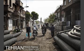 سنگ فرش خیابان پامنار‎ 25