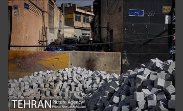 سنگ فرش شدن خیابان پامنار‎  5