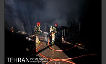 مانور آتش نشانی در شرکت اتوبوسرانی 41