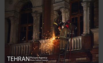 آتش سوزی ساختمان میدان حسن آباد-2‎ 12