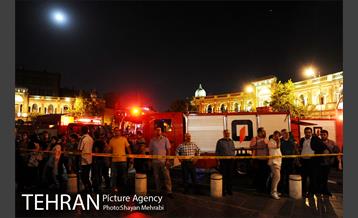 آتش سوزی ساختمان میدان حسن آباد 21