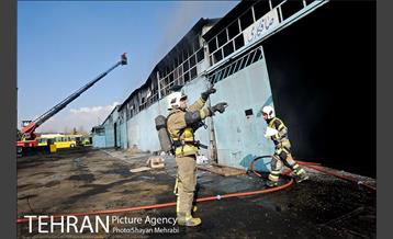 مانور آتش نشانی در شرکت اتوبوسرانی 13