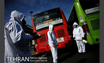 عملیات ضد عفونی کردن اتوبوس های شهری 17