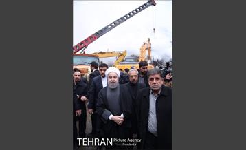 حضور رییس جمهور در محل ریزش ساختمان پلاسکو 2