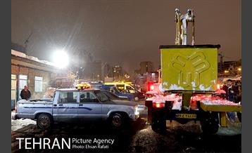 بازدید شبانه مدیران شهری از سایت های برف روبی  11