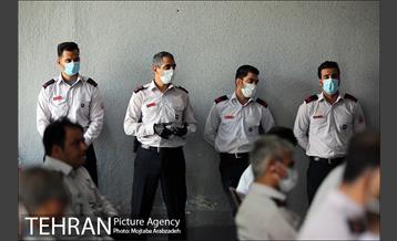 آیین پرچم گردانی حرم امام رضا در ایستگاه آتشنشانی 17