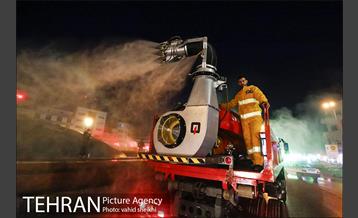 آئین رونمایی از تجهیزات جدید سازمان آتش نشانی پایتخت در ضدعفونی اماکن عمومی 24