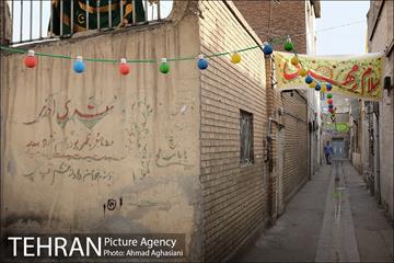 آذین بندی محله عودلاجان برای جشن نیمه شعبان 16