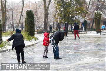 روز برفی تهران در پارک شهر 17
