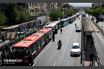 خدمات‌رسانی ناوگان اتوبوسرانی در مراسم تشییع آقای شهید ایران 9