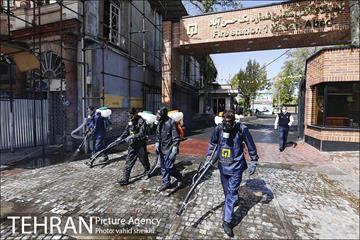 عملیات ضدعفونی محدوده مرکزی تهران 3