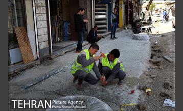 سنگ فرش خیابان پامنار‎ 5