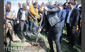 مراسم درختکاری باشگاه سایپا در حضور علی دایی و قهرمانان ملی 12