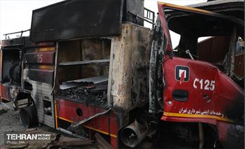 خسارات وارده به خودروهای آتش نشانی شهر تهران 9