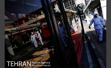 عملیات ضد عفونی کردن اتوبوس های شهری 20