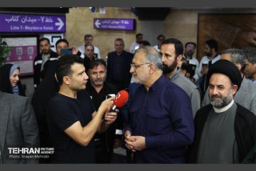 آیین تست گرم مسیر پایانی خط ۷ مترو تهران و بهره‌برداری از ورودی دوم ایستگاه آهنگ 9