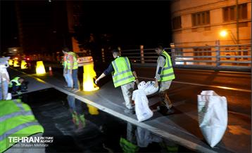 مرمت و بازسازی روکش پل تقاطع حافظ و طالقانی 13