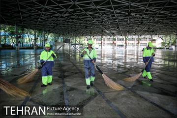 آماده سازی دانشگاه تهران برای نماز جمعه 3