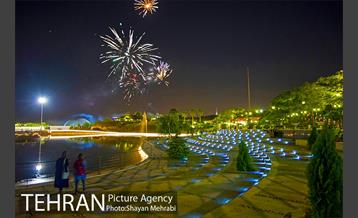 نور افشانی دریاچه باغ هنر اراضی عباس آباد به مناسب عید غدیر خم 11