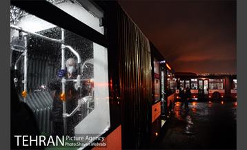 عملیات ضد عفونی کردن اتوبوس های تهران 29