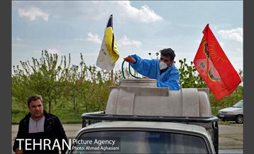 رزمایش ضدعفونی معابر سازمان بسیج شهرداری تهران 9