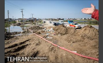 عملیات تخلیه آب از منازل مسکونی گمیشان 20