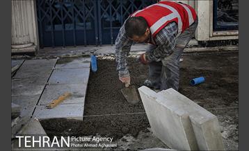 سنگ فرش شدن خیابان پامنار‎  29