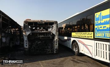 خسارات وارده به اتوبوس‌های شهر تهران 11