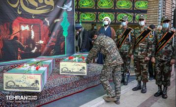 مراسم تشییع پیکر دو شهید گمنام دفاع مقدس در منطقه 11