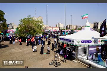 مواکب پذیرایی از زائران رهبر شهید در مراسم وداع