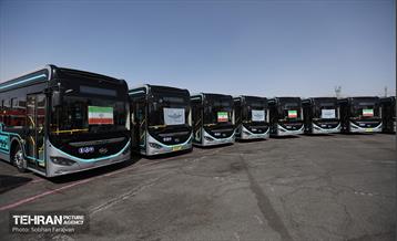 آیین بهره‌برداری از ۲۰۱ دستگاه اتوبوس برقی 55