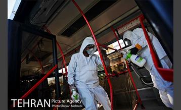 عملیات ضد عفونی کردن اتوبوس های شهری 24