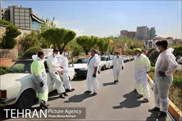عملیات ضدعفونی سازمان صدا و سیما توسط نیروهای پسماند شهرداری تهران  2