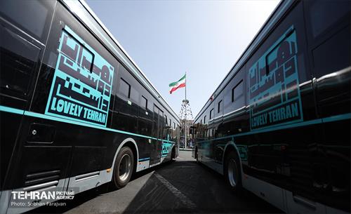 آیین بهره‌برداری از ۲۰۱ دستگاه اتوبوس برقی 45