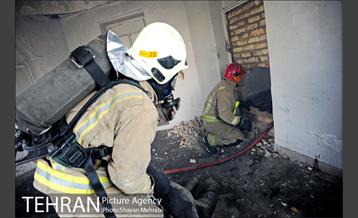 مانور آتش نشانی در شرکت اتوبوسرانی 25