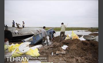 جلوگیری از ورود اب گرگان رود به شهر اق قلا 2