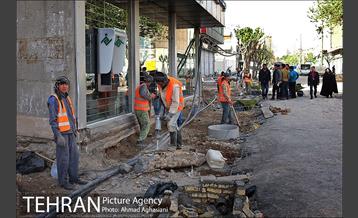 سنگ فرش شدن خیابان پامنار‎  11