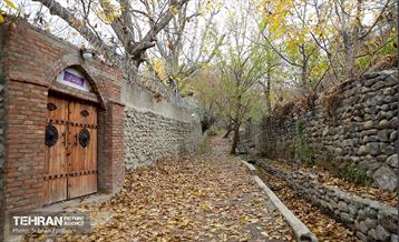 طبیعت پاییزی کوچه باغ‌های محله کن 25